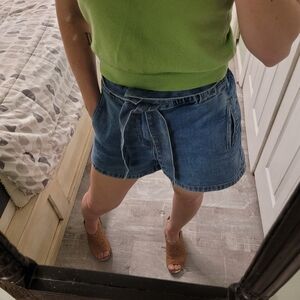 Suncoo Paris Paperbag Denim Shorts